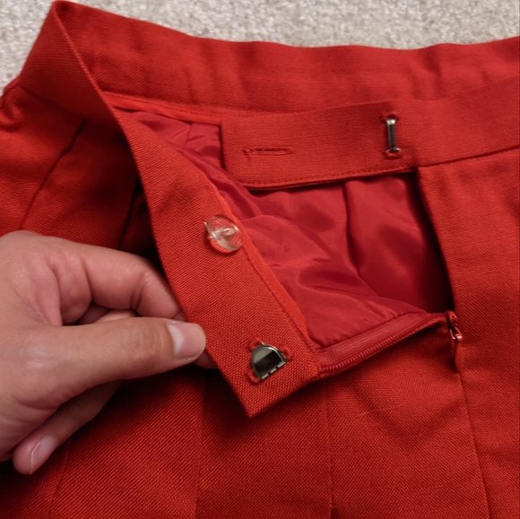 Made in Japan! Vintage 80's Pleated Linen Blend Skirt - Picture 6 of 7